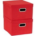 thumbnail image 1 of Household Essentials 706-1 Bin Lids and Handles | 2 Pack | Red Fabric Box Set, 1 of 1
