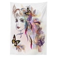 thumbnail image 3 of Ambesonne Tale Tablecloth Rectangular Table Cover, Butterflies with Girl, 52"x70", Multicolor, 3 of 4