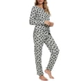 thumbnail image 4 of INSPIRE CHIC Women's Sleepwear Lounge Soft Nightwear with Pockets Long Sleeve Pajama Set L Gray-Black, 4 of 5