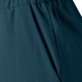thumbnail image 6 of SNKSDGM Women's Plus Linen Pants Women Summer Boho Linen Pants Women Plus Size Petite Women Casual High Waist Pants Drawstring Capri Pants with Pockets Wide Leg Cropped Pants, 6 of 6