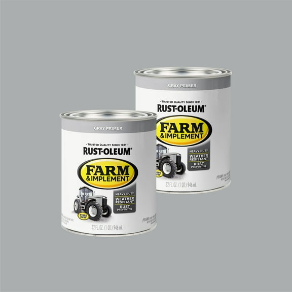 2 Pack, Gray, Rust-Oleum Flat Specialty Farm and Implement Primer-280106, 1 qt