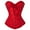 Red, variant on DODOING Women Satin Lace Sexy Bustier Corset Basque Lace Up Lingerie G-string Set S-6XL