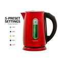 thumbnail image 4 of OVENTE Electric Hot Water Kettle 1.7 Liter, 1100 Watt Portable Stainless Steel Tea Maker with 5 Temperature Heat Control Setting Keep Warm Feature Auto Shut-Off and Boil Dry Protection, Red KS58R, 4 of 8