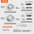 thumbnail image 4 of VEVOR Front and Rear Brake Kit Compatible with Toyota Sienna, Highlander, Lexus RX350, RX450h, Drilled and Slotted Brake Rotors Ceramic Brake Pads Replacement, 12.9" Front Rotors 12.2" Rear Rotors, 4 of 9