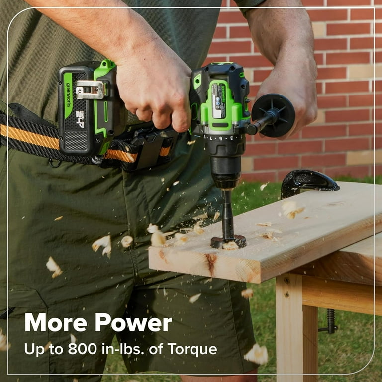 Greenworks 24V Cordless Brushless Drill Driver, 800 in-lbs, 21