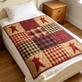 thumbnail image 4 of Gallickan Independence Day Star Plaid Print Flannel Blanket B 39x59in, Patriotic Throw Blanket, 1pc, 4 of 6