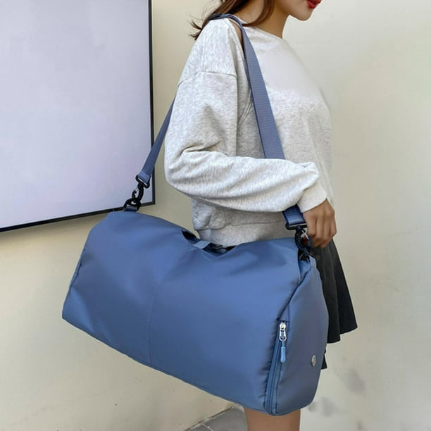 Bolsa de Gimnasio portátil Sharpla Bolsa de lona de viaje deportivo con correa ajustable para el hombro Azul Bolsa de Yoga