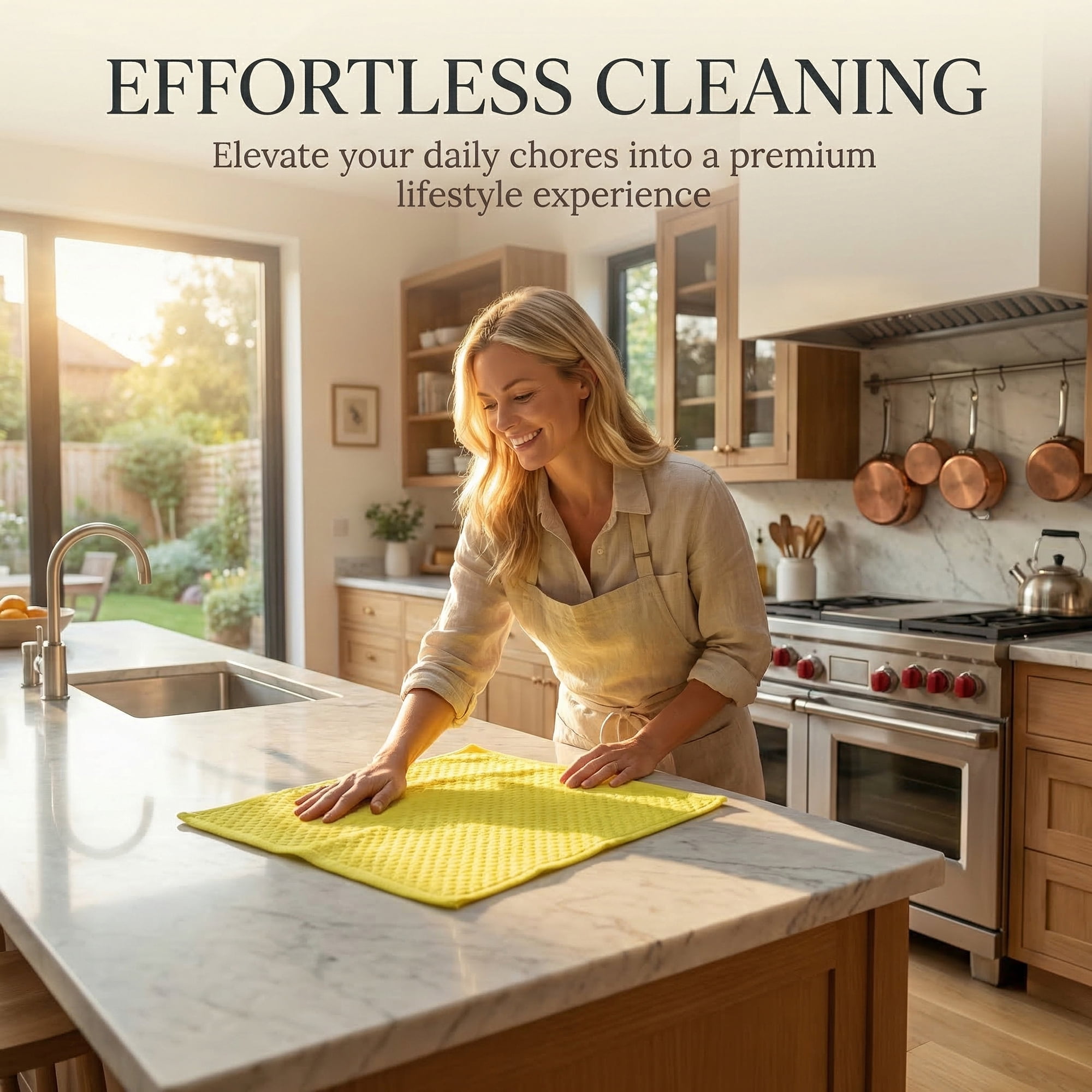 Unique Bargains 100% Pure Cotton Soft Absorbent 4 Pack Kitchen Towels Yellow 25" x 15"