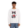 thumbnail image 2 of Cat Heart Sweatshirt, Heart Sweatshirt, Cat Sweatshirt, Valentine's Day Sweatshirt, 50/50 Cotton-Poly Animal Sweatshirt 103, 2 of 65