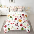 thumbnail image 2 of jejeloiu Colorful Kawaii Ladybug Bedding Comforter Set 7pcs,Multyicolor Flower Floral Queen Bedding Sets,Rustic Farmhouse Cabin Queen Sheet Sets For Children,Luxury Bedroom Decor Reversible, 2 of 8