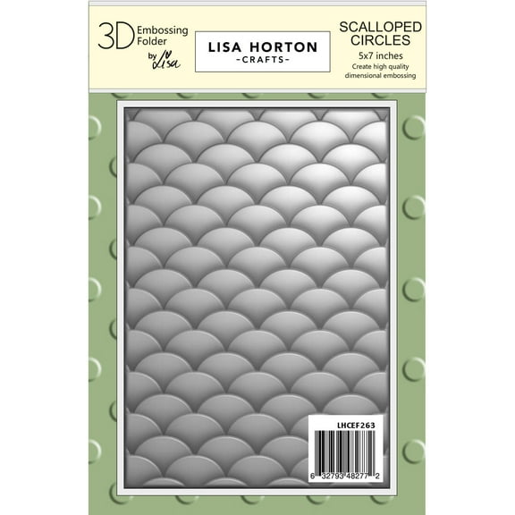 Lisa Horton Crafts 3D Embossing Folder 5"x7"-Scalloped Circles