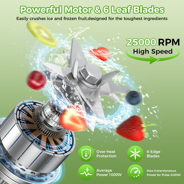 PRASKY Countertop Blender, 70oz Capacity, 1000W Motor, 6 Speeds