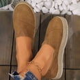 thumbnail image 6 of OOOUM Suede Loafers For Women Round Toe Slip On Platform Espadrille Loafers Woven Sole Casual Daily Shoes Brown US:7, 6 of 8