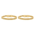 thumbnail image 2 of Minnieouse de Color sólido de 19cm/21cm, brazalete de acero de titanio, accesorio de moda para hombre, cadena de mano trenzada de moda, Oro 19CM 2piezas, 2 of 6