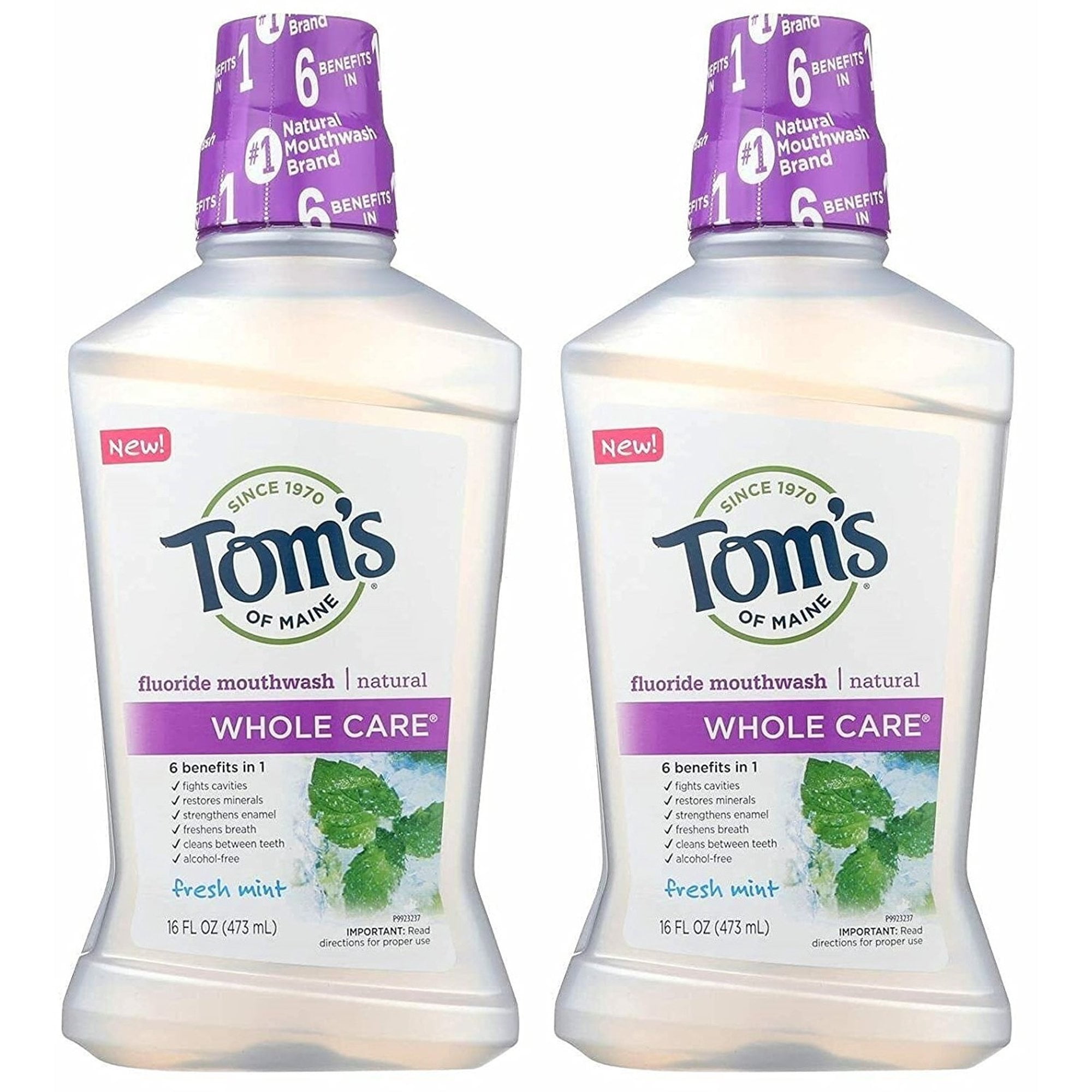 (2 Pack)Tom's of Main Natural Mouthwash, Whole Care with Fluoride