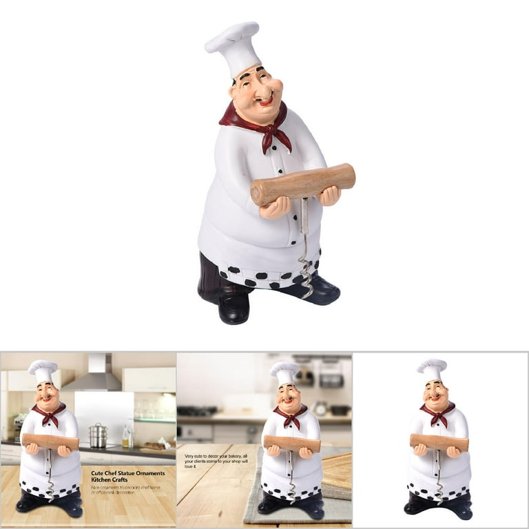 SMANTA French Chef Decorative Statues - Resin Home Decoration with Beer  Opener for Gourmet Kitchen Decorations & Collectible Housewarming Gifts