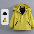 thumbnail image 2 of Afuyipoi Girls Hooded Jacket Fleece Lined Waterproof Windbreaker Winter Warm Size 3-15 Yellow Size 12, 2 of 5