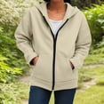 thumbnail image 4 of Godom Women Oversized Zip Up Hoodies Long Sleeve Tunic Sweatshirt Long Fleece Hoodie Jacket with Pockets, 4 of 7