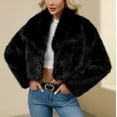 thumbnail image 4 of Turilly Womens Ladies Warm Faux Furry Long Coats Jacket Winter Solid Turn Down Collar Outerwear, 4 of 6