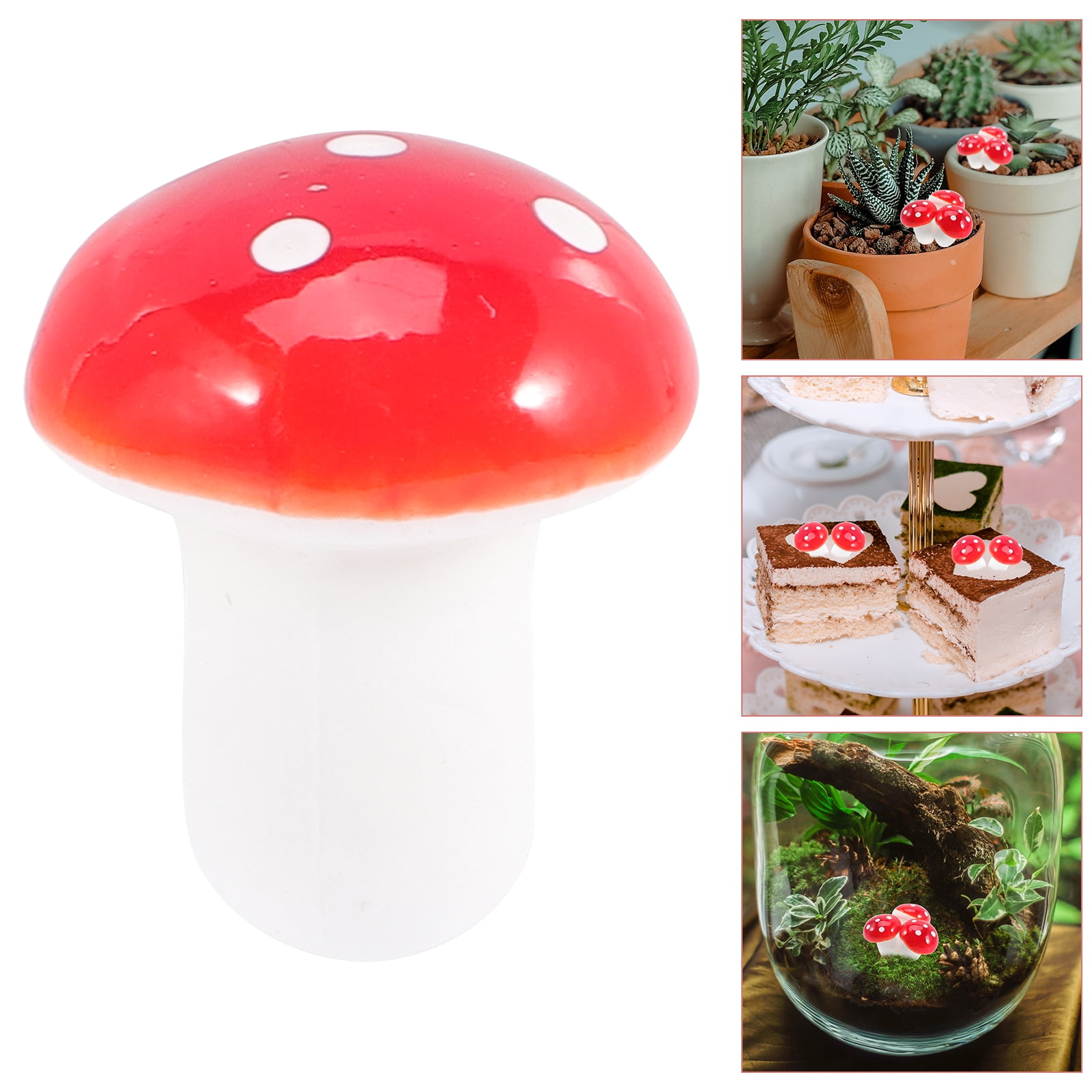 100pcs Mini Mushrooms Miniature Fake Mushrooms Cake Decor Mini Garden Accessories, Men's, Size: Small