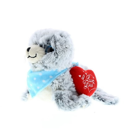 - Super Soft Plush Dollibu Sea Lion Red I Love You Valentines Plush
