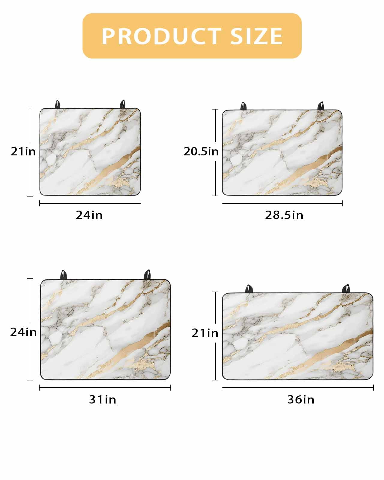 nqOlkjepod Large Induction Cooktop Protector Mat 36"x21", Marble White Stove Top Covers for Electric Stove, Abstract Yellow Crack Artwork Decorative Stove Burner Cover Mats, Glass Top Stove Cover