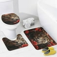 thumbnail image 4 of Bathroom Set, Red Rose and Tiger Printed Bathroom Set,Bathroom Set 4-Piece Set,Bathroom Set with Shower Curtain Sets and Carpet, 4 of 8