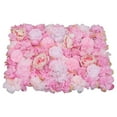 thumbnail image 4 of 6 Pcs 23.6x15.7" Artificial Roses Flowers Wall Panel, Faux Plant Panels Wedding Party Backdrop for Indoor Outdoor Pink, 4 of 8