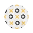 thumbnail image 2 of KDAGR 60 inch Round Beach Towel Blanket Colorful Tic Tac Toe Game Black and Yellow Travel Circle Circular Towels Mat Tapestry Beach Throw, 2 of 2