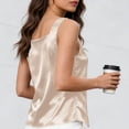 thumbnail image 4 of Women's Cotton Polyester Blend Camisole,V-Neck Sleeveless Solid Color Casual Tank Top Everyday Basic Tops Beige S, 4 of 6