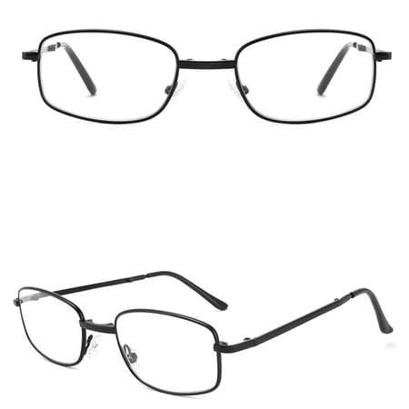 Folding Reading Glasses for Men Women, Blue Light Blocking Computer Readers Metal Frame 1.0x,Black