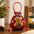 thumbnail image 4 of Festive Gift Bags Reusable Drawstring Gift Sacks with Handle Reindeer Holiday Xmas Party Favor Wrapping Bags for Candy Cookies Small Toys Stocking Stuffers, Set of 1, Cloth, 4 of 7