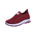 thumbnail image 2 of longantii Women's Orthopedic Slip On Walking Shoes Wide Width Breathable Knit Mesh Comfortable Lightweight Casual Sneakers for Ladies Outdoor Daily Wear Red, 2 of 4