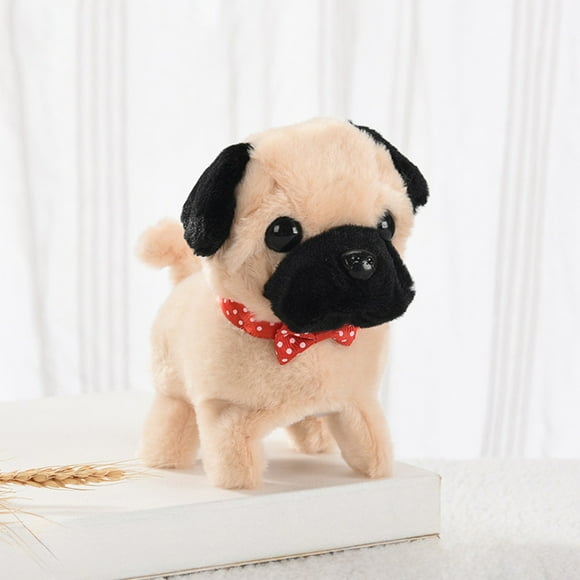 Oefntac Jouets pour Filles 7 Pouces Chiot en Peluche à Alimentation Électrique Peut Huer et Marcher Laine Simulée en Peluche Jouet pour Enfants Animal Électronique pour Enfants Jouet Interactif Parent-Enfant