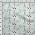 thumbnail image 3 of oneOone Cotton Poplin Mint Green Fabric Shoes|Eiffel Tower & Map Travel Diy Clothing Quilting Fabric Print Fabric By Yard 56 Inch Wide, 3 of 4