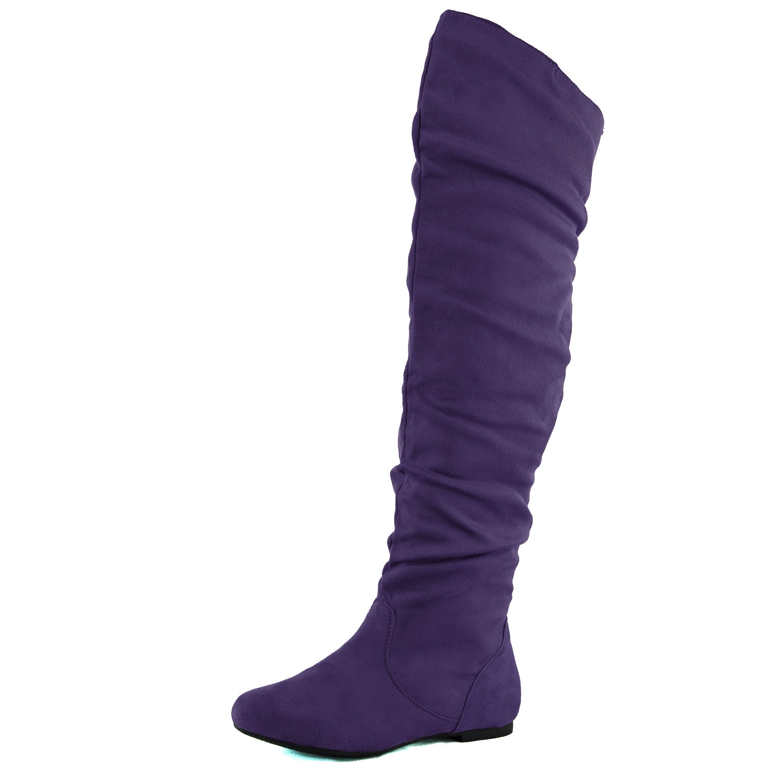 over the knee purple boots