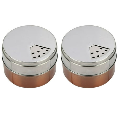 

HOMEMAXS 2 Pcs Stainless Steel Spice Jars Barbecue Camping Spice Bottles (Assorted Color)