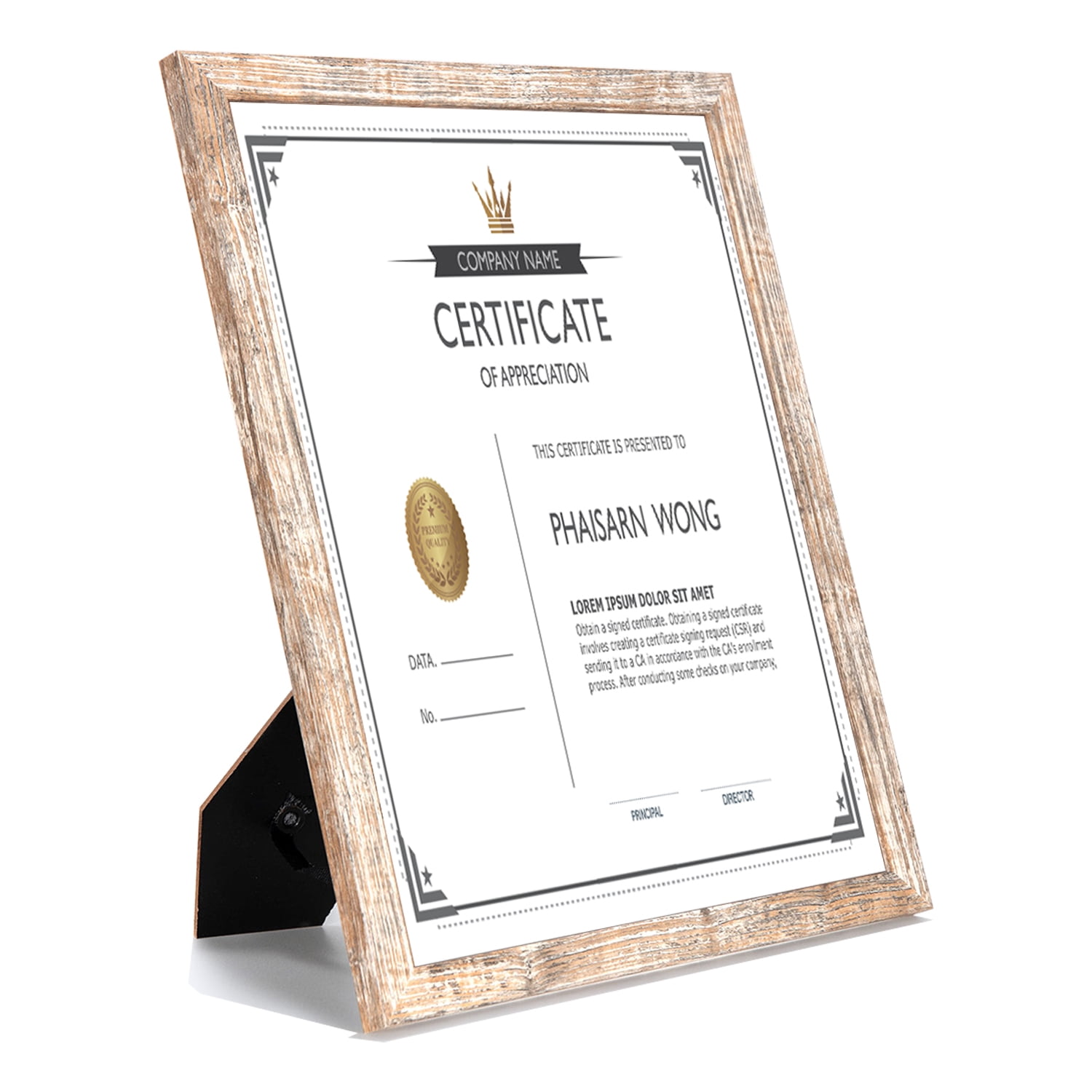 Scholartree 7 PACK 8.5x11 Picture Frame, Award Certificate Diploma Document Bulk 8.5 by 11 College Frames, Wall or Tabletop, Brown Oak