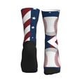 thumbnail image 2 of America Baseball Colorful Athletic Crew Novelty Socks For Men Women, 2 of 6