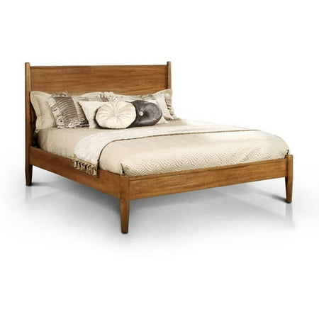 Oak Finish Queen Bed - Furniture of America Farrah Modern Style Wood Panel Oak Finish Bed, Queen