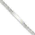 thumbnail image 1 of 925 Sterling Silver 8 Inch Engraveable Anchor Link Name Bar Identification Id Bracelet, 1 of 7