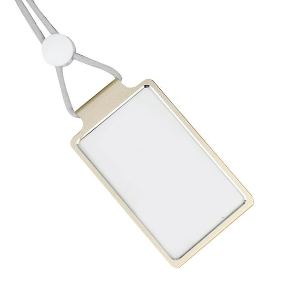 FNGZ Work Crd Clearance Aluminum Alloy Business Work Card Badge and Adjustable Lanyard Holder Metal Gold