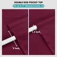 thumbnail image 3 of JIUZHEN Rod Pocket Semi Blackout Valance Curtain for Bedroom Living Room RV, Solid Window Top Treatment Light Blocking Drapes for Home Decor, Burgundy, 60 x 18 Inches, 1 Panel, 3 of 7