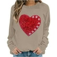 thumbnail image 4 of Womens Valentines Sweatshirts Love Heart Printed Shirts Loose Long Sleeve Round Neck Blouses Valentine's Day Sweater Pullover Tops Plus Size, 4 of 5