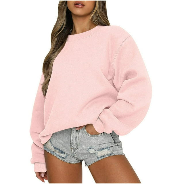 Sweatshirts Surdimensionnés pour Femmes Col Rond Pulls Décontractés Confortables Tenues de Mode Automne Vêtements 2023