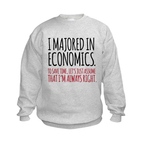 CafePress - Majored In Economic Sweatshirt - Kids Sweatshirt, Youth Crew Neck Sweatshirt