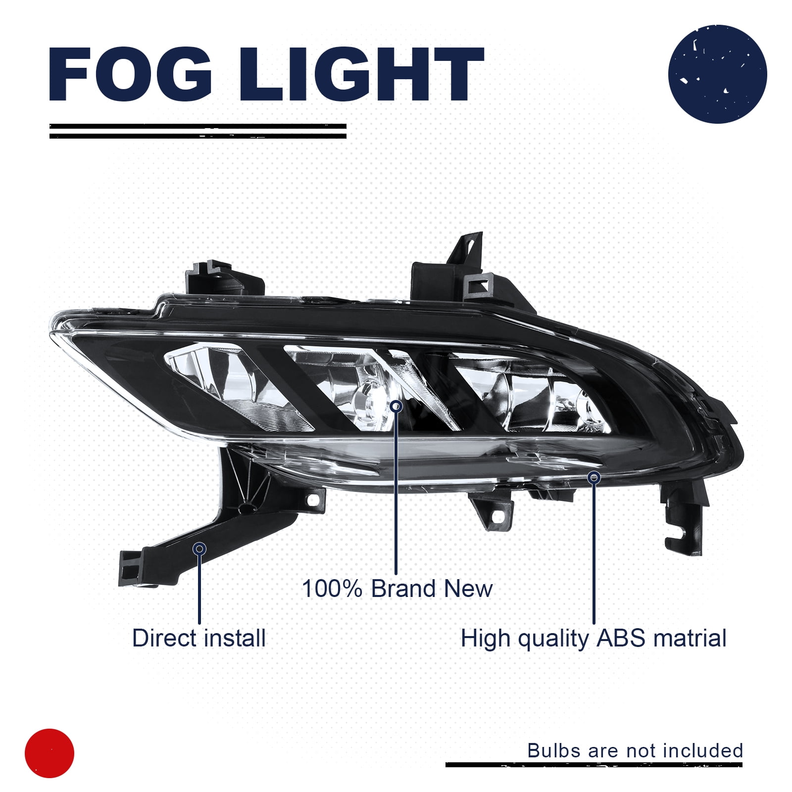 HOUGEET Fog Lights Assembly Fit for 2016-2018 Nissan Maxima Driving Fog Lamps Replacement Driver Side & Passenger Side