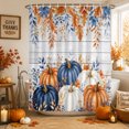 thumbnail image 2 of Shower Curtains for Bathroom-72"x72",Fall Pumpkin Maple Leaf Waterproof Bath Curtain Grommet Shower Curtain Set with Hooks, 2 of 9