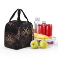 thumbnail image 4 of Bingfone Classical Style Brown Owl Print Lunch Bag Insulated Lunch Box, Small Leakproof Cooler Food Lunch Containers Reusable High Capacity Lunch Tote Bags for Work, Travel, Outdoor, 4 of 5