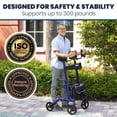 thumbnail image 3 of Andador vertical Vive Mobility con asiento para personas mayores y mujeres. Andador con ruedas, reposabrazos, resistente y plegable. Ayuda médica para caminar (azul, bolsa negra)., 3 of 5